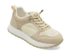 Pantofi sport FLAVIA PASSINI bej, WM12, din material textil si piele naturala imagine