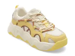 Pantofi sport FLAVIA PASSINI galbeni, 5376, din material textil si piele naturala imagine