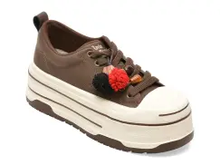 Pantofi sport FLAVIA PASSINI maro, D9150, din piele naturala imagine