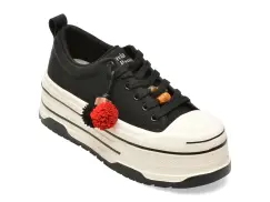 Pantofi sport FLAVIA PASSINI negri, D9150, din piele naturala imagine