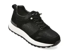 Pantofi sport FLAVIA PASSINI negri, WM12, din material textil si piele naturala imagine