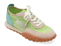 Pantofi sport FLAVIA PASSINI verzi, 56132, din material textil si piele naturala imagine