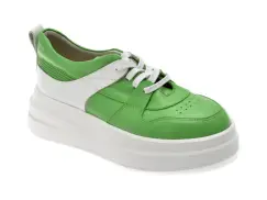 Pantofi sport FLAVIA PASSINI verzi, 7308, din piele naturala imagine