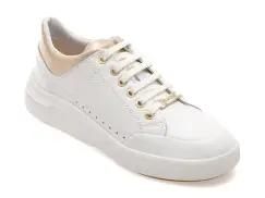 Pantofi sport GEOX albi, D36QFA, din piele naturala imagine