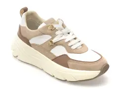 Pantofi sport GEOX albi, D36UFE, din piele naturala imagine