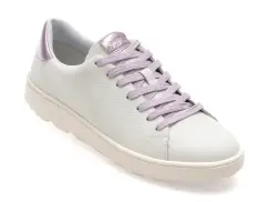 Pantofi sport GEOX albi, D45WEA, din piele naturala imagine