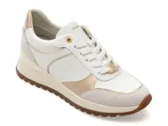 Pantofi sport GEOX albi, D5500A, din piele naturala imagine