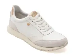 Pantofi sport GEOX albi, D55YPC, din piele naturala imagine