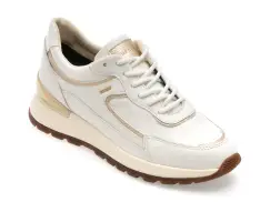 Pantofi sport GEOX albi, D563LB, din piele naturala imagine