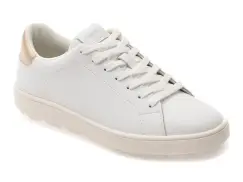 Pantofi sport GEOX albi, D65PJA, din piele naturala imagine