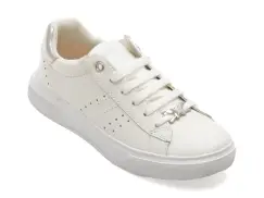 Pantofi sport GEOX albi, J45GCB, din piele naturala imagine