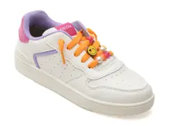 Pantofi sport GEOX albi, J45HXD, din piele ecologica imagine