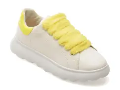 Pantofi sport GEOX albi, J55MRA, din piele ecologica imagine