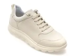 Pantofi sport GEOX albi, U55BYA, din piele naturala imagine