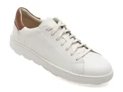 Pantofi sport GEOX albi, U55GPC, din piele naturala imagine