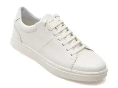 Pantofi sport GEOX albi, U55LDC, din piele naturala imagine