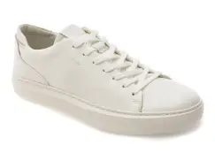 Pantofi sport GEOX albi, U655WA, din piele naturala imagine