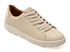 Pantofi sport GEOX bej, D55WEB, din piele naturala imagine