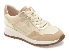 Pantofi sport GEOX bej, D6500A, din piele naturala imagine