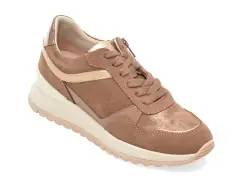 Pantofi sport GEOX maro, D6500A, din piele naturala imagine