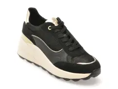 Pantofi sport GEOX negri, D45WAA, din piele naturala imagine