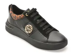 Pantofi sport GEOX negri, D55QFA, din piele naturala imagine