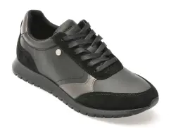 Pantofi sport GEOX negri, D55YPC, din piele naturala imagine