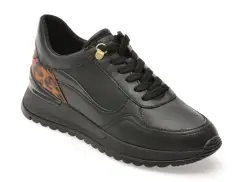 Pantofi sport GEOX negri, D5600A, din piele naturala imagine