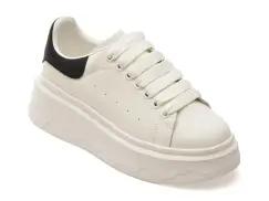 Pantofi sport GRYXX alb-negru, 3F612, din piele naturala imagine