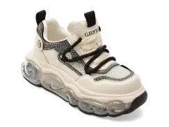 Pantofi sport GRYXX alb-negru, 5372, din material textil si piele naturala imagine