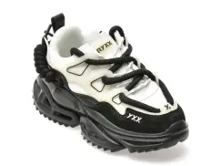 Pantofi sport GRYXX alb-negru, 82695, din piele ecologica imagine
