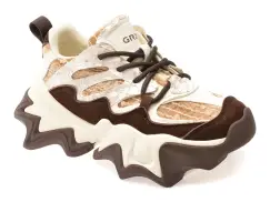 Pantofi sport GRYXX albi, 100861, din material textil si piele naturala imagine
