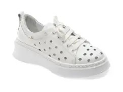 Pantofi sport GRYXX albi, 5091505, din piele naturala imagine