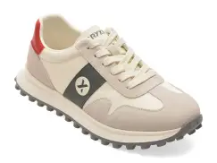 Pantofi sport GRYXX albi, 58373, din material textil si piele naturala imagine