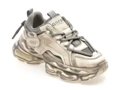 Pantofi sport GRYXX albi, F7801, din material textil si piele naturala imagine