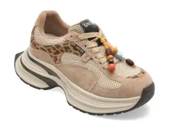 Pantofi sport GRYXX bej, 9052, din nabuc imagine
