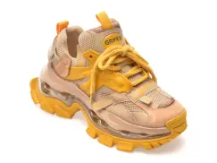 Pantofi sport GRYXX galbeni, 666128, din material textil si piele naturala imagine