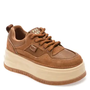 Pantofi sport GRYXX maro, 3971, din piele naturala imagine