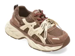 Pantofi sport GRYXX maro, T6533, din material textil si piele naturala imagine