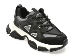 Pantofi sport GRYXX negri, 1006, din material textil si piele naturala imagine