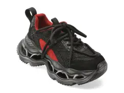 Pantofi sport GRYXX negri, 30596, din material textil si piele naturala imagine