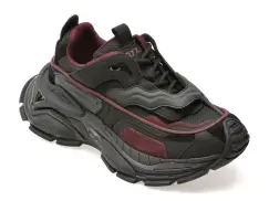 Pantofi sport GRYXX negri, 3832, din material textil si piele naturala imagine