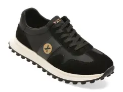 Pantofi sport GRYXX negri, 58373, din material textil si piele naturala imagine