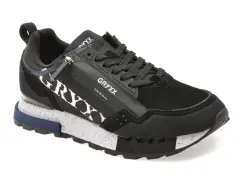 Pantofi sport GRYXX negri, 6013, din material textil si piele naturala imagine