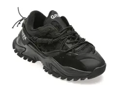 Pantofi sport GRYXX negri, 82691, din material textil si piele naturala imagine