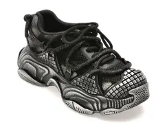 Pantofi sport GRYXX negri, 9811, din material textil si piele naturala imagine