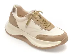 Pantofi sport IMAGE albi, 2498, din material textil imagine