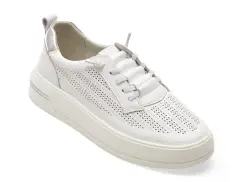Pantofi sport IMAGE albi, 250646, din piele naturala imagine