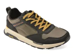 Pantofi sport JEEP negri, M52141A, din piele ecologica imagine