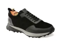 Pantofi sport LE COLONEL negri, 66739, din piele intoarsa imagine